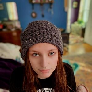 Handmade Gray Knit Beanie